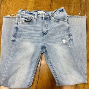 Express Light Blue Straight Leg Jeans